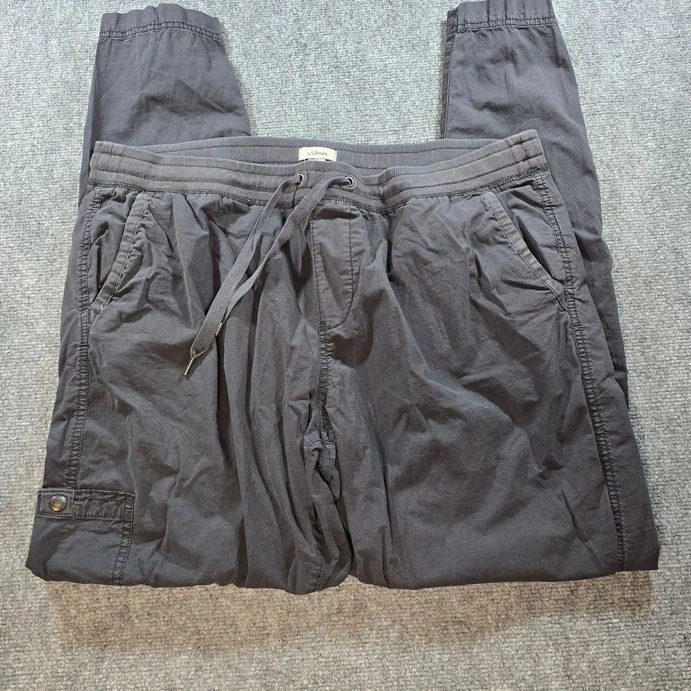 L.L.Bean Cargo Jogger Pants Mens XL Gray Elastic Waist Hiking Outdoor Trail